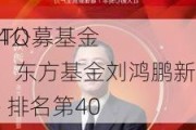 2024公募基金
人物TOP榜：东方基金刘鸿鹏新进荣誉榜 排名第40