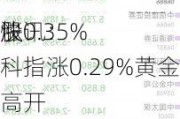 快讯：
股
涨0.35% 科指涨0.29%黄金股集体高开